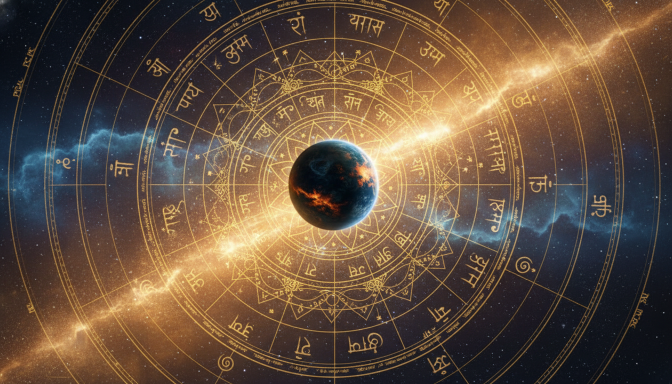 वैदिक नक्षत्र मंडल के साथ वक्री गति करते ग्रहों का दिव्य चित्रण